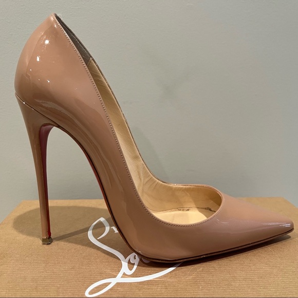 Christian Louboutin ❤️ So Kate 120 Patent Leather Nude Size 37.5 Pumps - Picture 5 of 8